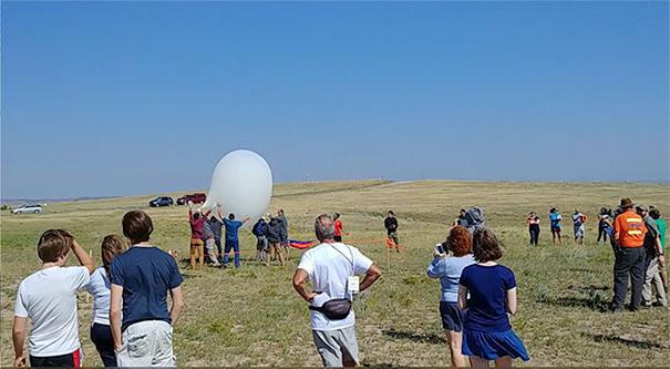 frame of launch of NASA weather balloon